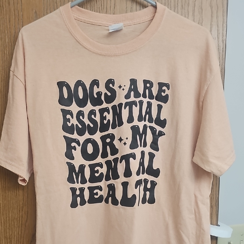 Port and Company Tan and Black Short Sleeve Tee
